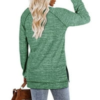 Rasprodaja džempera za žene, ženske seksi Ležerne otvorene jednobojne džempere s izrezom i dugim rukavima, majice,