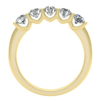 Dvokaratni dijamantni prsten s pet kamena od 10 karatnog žutog zlata