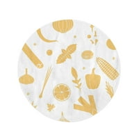 Okrugli ručnik za plažu-prekrivač kukuruzne siluete povrća i vrsta narančaste boje, krug za putovanja, Okrugli