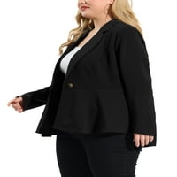 Jedinstvene ponude Junior's Plus Size Peplum Notch Panel casual Blazers