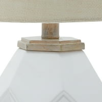 Keramička akcentna svjetiljka - bijela staklena obloga - smeđa svjetiljka od Burlapa