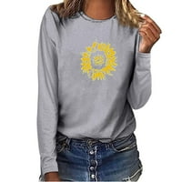 Rasprodaja majica majica za jesen / zimu Plus Size Ženska Moda suncokret print labava ležerna ženska gornja odjeća