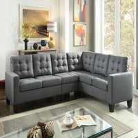 Jednostavna sekcijska sofa, siva Posteljina