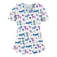 Rasprodaja ženskih vrhova Plus size, majica s izrezom u obliku slova u, majica s kratkim rukavima s cvjetnim printom,