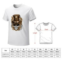 Hilakeskull steampunk nadrealna majica majica muške retro gotičke majice bijeli 2xl