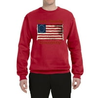 Wild Bobby, US Star Flag God Family Country, Americana American Pride, Grafička majica Unise Crewneck, Crvena,