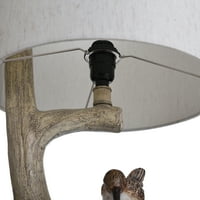 Stolna svjetiljka u obliku slova U u skladu s gnijezdom, Prugasti abažur od tkanine od zobenih pahuljica