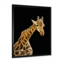 DesignArt 'Portret žirafe na crnoj pozadini II' Farmhouse uokvireni umjetnički tisak