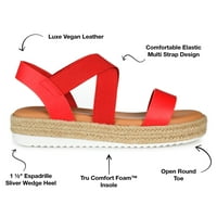 Kolekcija Journee Womens Caroline Tru Comfort pjena Espadrille Sliver klinaste sandale