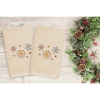 Kućni tekstil Adventski snježni Vezeni turski pamučni ručnik za ruke - set od 2