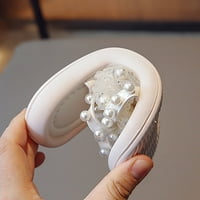 TODDLER Kids Girls Cipele Pearl tiskani ravni u blizini nožnih prstiju ljetni sandale na otvorenom biser čipka