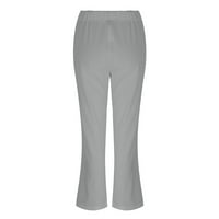 Ženske hlače Odjeća ljetna jednobojna elastični pojas široke hlače Ležerne široke hlače Na vezanje za žene