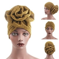 Ženski elastični sjajni turban s velikim cvijetom, kapa za kemoterapiju, kapa za gubitak kose, kapa za kemoterapiju,