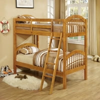 81'.25 42'.5 62'.5 čvrsti hrast i krevet na kat izrađen od drveta, krevet na kat u obliku luka, drveni krevet