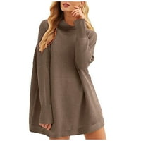 Ženski preveliki džemperi s imitacijom vrata jednobojni džemperi dugih rukava majice casual labav kroj jesenski