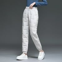 Zimske izolirane hlače s ravnim nogavicama, široke i uklopljene, prevelike, lagane pamučne hlače za žene, za putovanja,