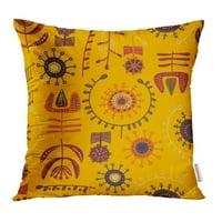 Crvena Afrika svijetlo žuta etnički afrički uzorak plavi Materijal Sažetak drevne boje jastučnica Jastučnica-Navlaka