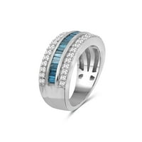 Jewelersclub Dijamantni prstenovi za žene - 1. Karat plavo -bijeli dijamantni prsten nakit - srebrni trake za