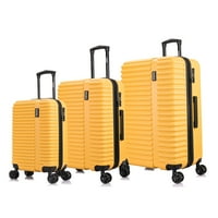 Lagani 2-dijelni Setovi za prtljagu s tvrdim gornjim dijelom s okretnim kotačima, senf