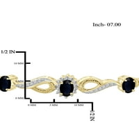 Jewelersclub 4. Carat T.G.W. Sapphire i bijeli dijamantni naglasak 14K zlato preko srebrnog seta nakita od 4 komada