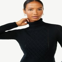 Ženski pulover pulover od pletenog kabela s dugim rukavima u veličinama od donjeg dijela leđa