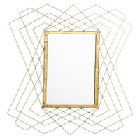 Geometrijsko žičano pravokutno ogledalo u alternativama, zlatna folija