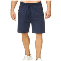 Ljetne muške jednobojne hlače Na otvorenom s džepovima, Radne hlače za plažu, kratke hlače za plažu, tamnoplave