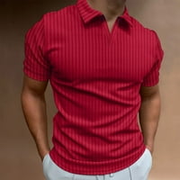 Muške košulje Na pruge s kratkim rukavima i dekolteom u obliku slova u, majica za golf, jednobojna kontrastna