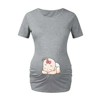 Majice za trudnice za trudnice za trudnice Plus size Mama majice za najave trudnoće božićna majica Odjeća za trudnice