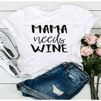 Ženska košulja s kratkim rukavima mama treba vino