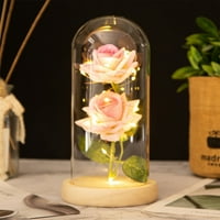 Zeko vječni cvijet ruža stakleni poklopac Ukrasi LED kreativno noćno svjetlo poklon za djevojku za Valentinovo
