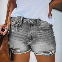 Ljetne modne kratke hlače za žene hlače traperice visokog struka uske kratke hlače s rupama hlače