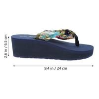 Par cipela za ljetne platforme cipele Bohemije stil Silks Sateni cipele za plaže klinaste papuče - 7US 4,5UK 38EU
