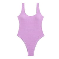 Rebrasti jednobojni fluorescentni krep ženski kombinezon klasična odijela kupaći kostim balski Bikini
