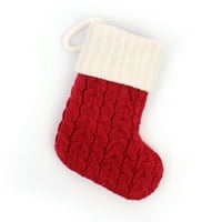 Božićna poklon čarapa s natpisom inicijala pahuljica, pletena posuda od čarapa s likovima iz crtića