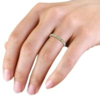 Zaručnički prsten od žutog safira i dijamanta od 92 do 91, 0,5 karatnog kamena od 14 karatnog bijelog zlata.Veličina