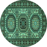 Ahgly Company zatvoreni okrugli perzijski tirkizno plavi tradicionalni prostirke, 8 'krug