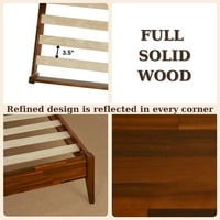 Okvir kreveta za krevet s uzglavljem-rustikalni i skandinavski stil od punog bagremovog drveta - bo opruga nije