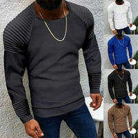 Muški džemperi, džemper s dugim rukavima, pleteni Okrugli vrat, jednostavni ležerni Gornji dijelovi, crni donji
