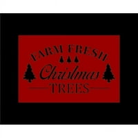 Dizajnira božićna drvca-10 kom. božićna drvca na farmi laserski izrezana na čeličnim zidovima, crvena
