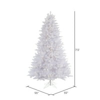 Umjetno božićno drvce od kristalno bijelog bora od 7,5 ' s čisto bijelim LED svjetlima