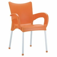 Narančasta stolica za blagovanje od smole-set od 2