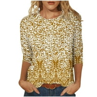Kipliki veleprodaja modna ženska majica s okruglim vratom s rukavima 3-4 tiskana Bluza majice s kapuljačom