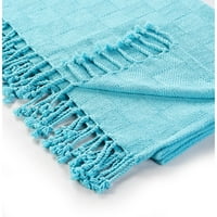 Pamučna Karirana tkanina u plavoj boji, standardna Karirana Tkanina