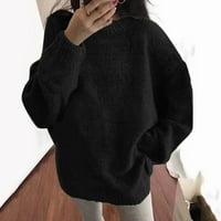 KaLI_store Veste s gola ramena za žene, ženske zimske svakodnevne džemper dugih rukava, однотонный džemper kabel