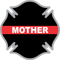Naljepnica s križem majke vatrogaske u obliku tanke crvene crte