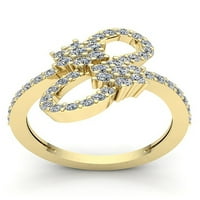 0,75-karatni personalizirani zaručnički prsten od ružičastog, bijelog ili žutog zlata od 14-karatnog 14-karatnog