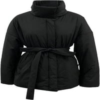 Ženska prošivena jakna s džepovima s patentnim zatvaračem i dugim rukavima, kaputi s mjehurićima Plus size Ženski
