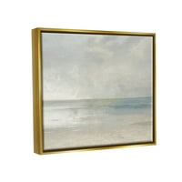 Stupell Sandy Tide Ocean Horizope Pejzažno slikanje Zlatni plutač uokviren umjetnički print zid umjetnosti