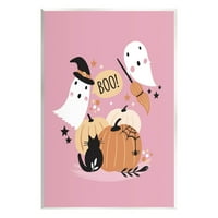 Pink Boo Halloween Ghosts Odmor Grafička umjetnost Umjetnost Umjetnička umjetnost Umjetnost